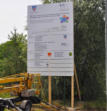 BT24 - Bauschild mit gedruckten Tafeln für BTC Havelland in Wustermark.